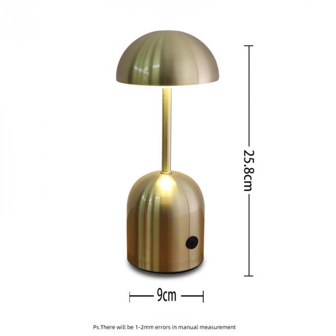CE Rechargeable LED Desk Lamp 3 Colors Cordless Mushroom Table Light 0