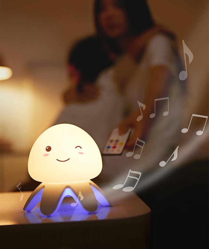 Silicone Jellyfish Color Changing Timer Music Mood Night Light Gift For Kids 0