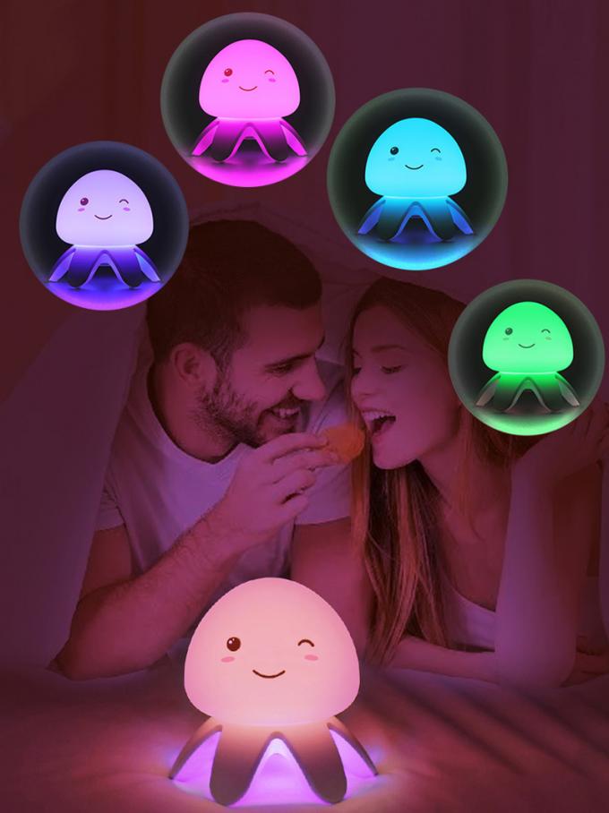 Silicone Jellyfish Color Changing Timer Music Mood Night Light Gift For Kids 1