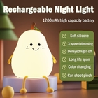 LED Smart Pear Fruit Night Light USB Rechargeable Dimming Silicone Table Lamp