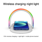 Colorful 5W Touch Control Wireless Charging Night Light With Phone Charging