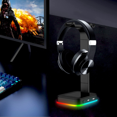 RGB 26.7cm Ambient Night Light CE Led Headset Stand For Computer Desktop