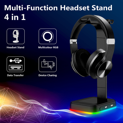 RGB 26.7cm Ambient Night Light CE Led Headset Stand For Computer Desktop