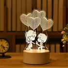 Dekorasi  Hadiah 3d Night Lamp 18cm Pernikahan 3D Lamp Illusion