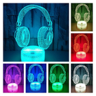 7 Or 16 Colors 3D LED Night Light 3W CE 3D Acrylic Night Light With Cracked Base