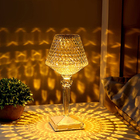 Rechargeable Wineglass Diamond Crystal Table Lamp For Home Office