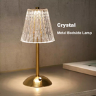 CE Bedside Night Light 3 Color Metal Crystal Bedside Lamps For Bedroom