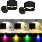 RGB Reading Rechargeable Bedside Lamp , Wireless Magnetic Wall Light With Remote
