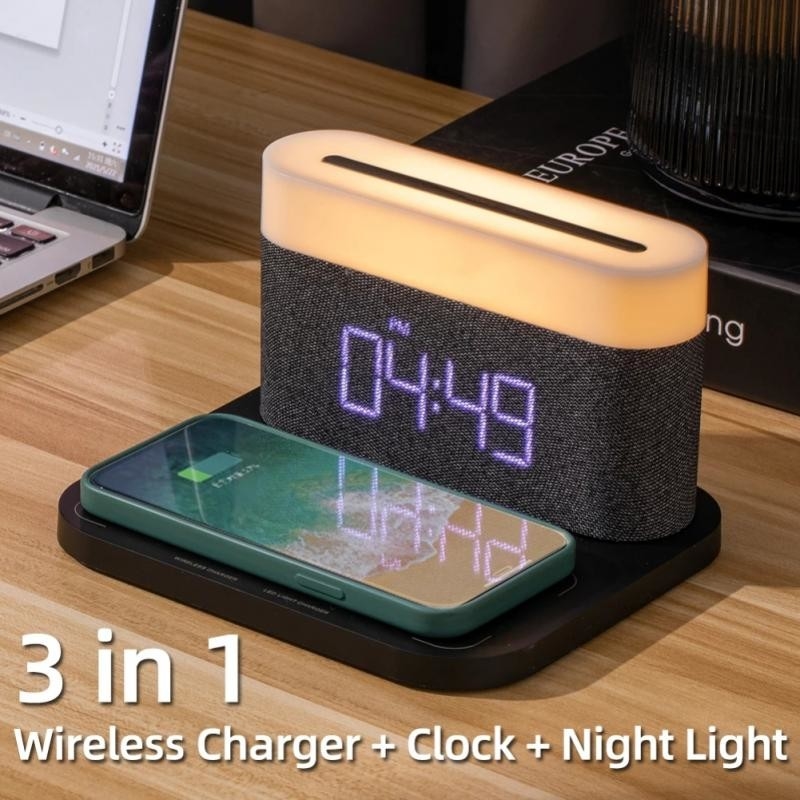 Simplified Wireless Charging Night Light 15W Fast Charging Clock Night Light