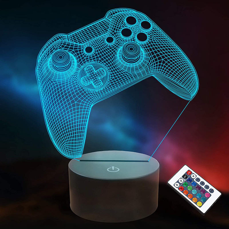 Gamepad CE Safety 3D LED Night Light Eco Friendly Touch Control Lighting