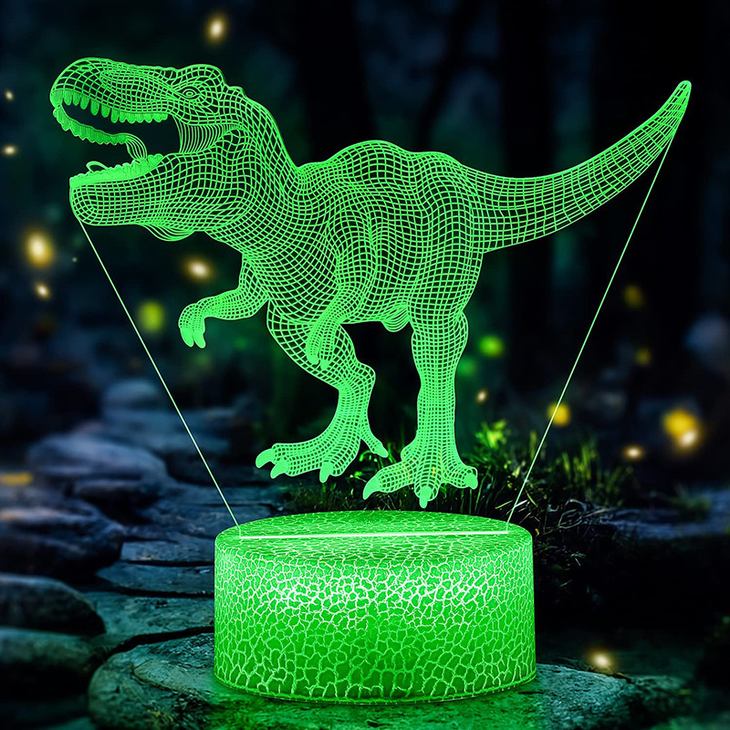 36V 3D Dinosaur Lamp 16 Colors Changing Acrylic Plastic Remote Control Lighting