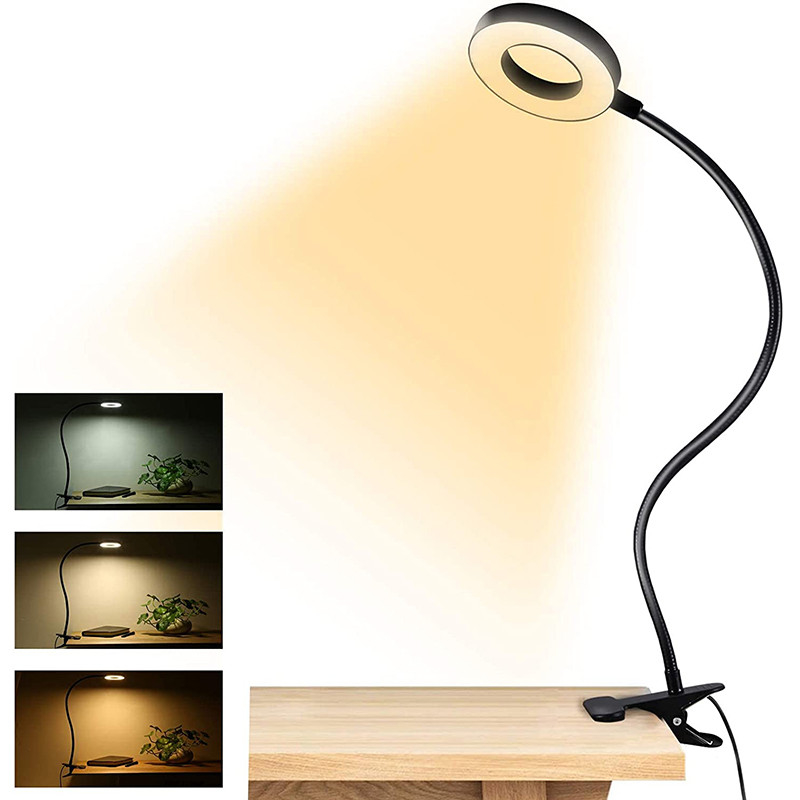48 LEDs 6500K Dormitory USB Desk Lamp Clip On Light With 3 Color Modes