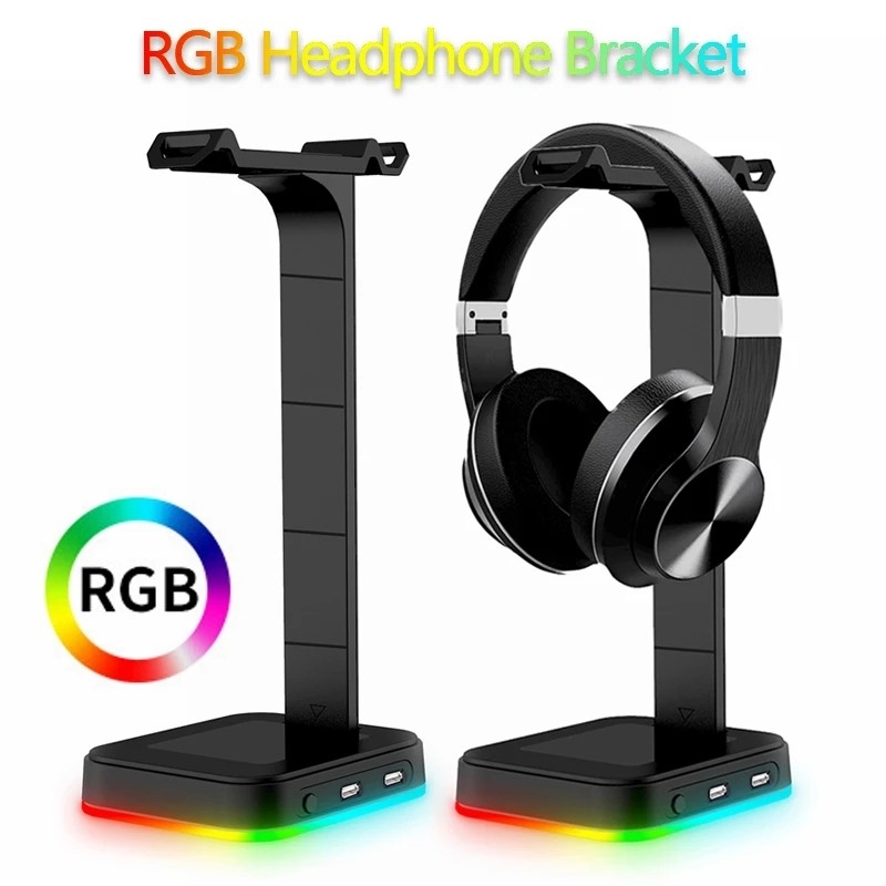 RGB 26.7cm Ambient Night Light CE Led Headset Stand For Computer Desktop