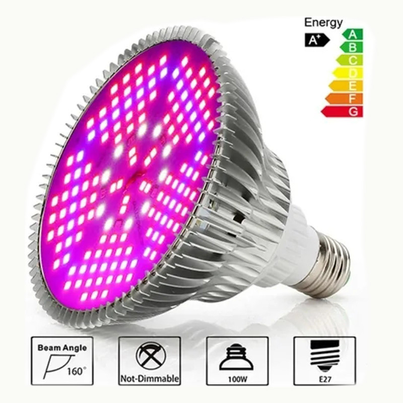 E27 100w Led Grow Light Full Spectrum Lamp Bulb For Veg Flower