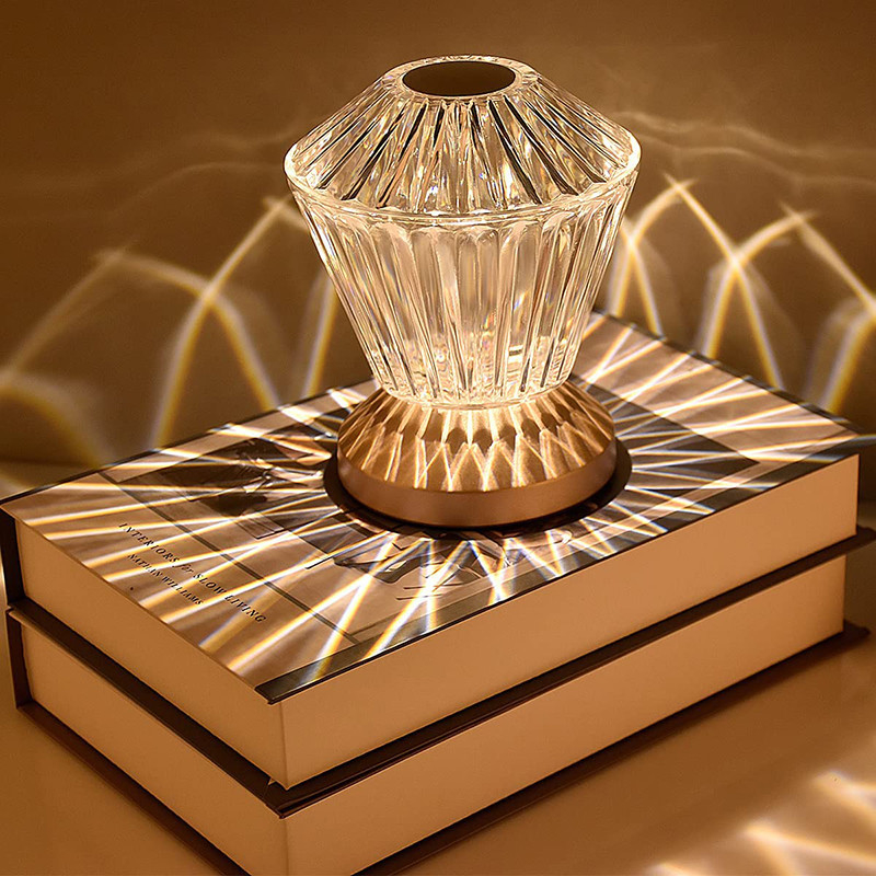 5V 2A Crystal Table Lamp 4 Hours Led Warm Light For Bedroom Decoration