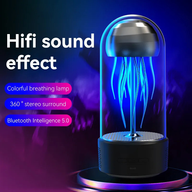 Moving Mechanical Jellyfish Bluetooth Speaker Subwoofer Desktop Ornaments For Gift