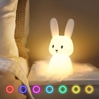 Bunny Cute 3 Hours 7 Colors Silicone LED Night Light  For Camping Reading